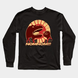 Kaiju Nom-Nom (Distressed) Long Sleeve T-Shirt